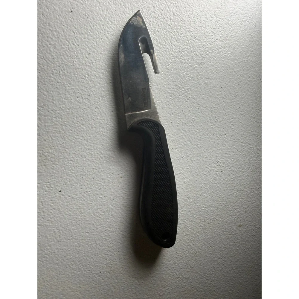 Timberline TA Treutel Design Fixed Blade Hunting Knife with Gut Hook Black Grip